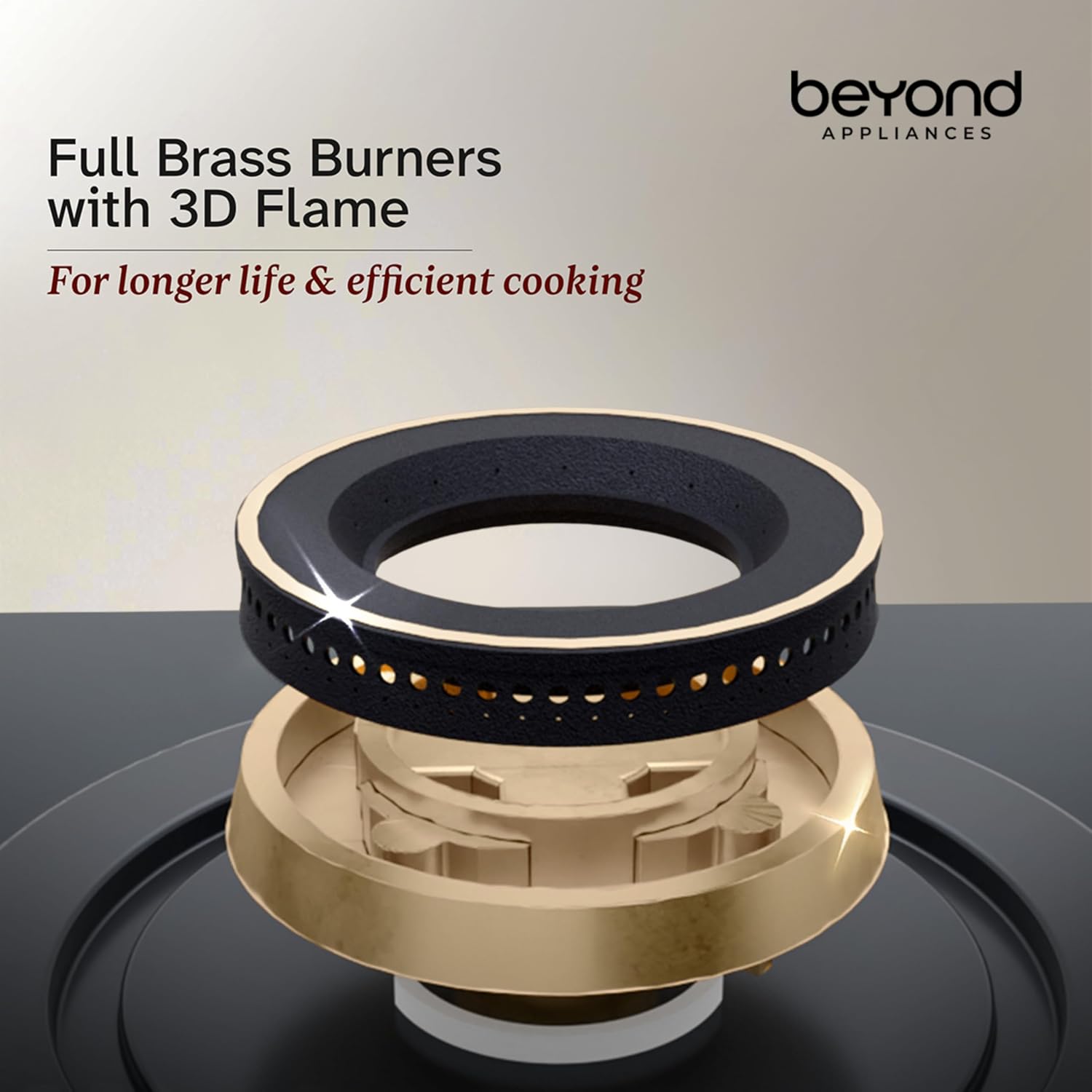Beyond Appliances Zyra 4-Burner Glass Hobtop Gas Stove Tempered Glass