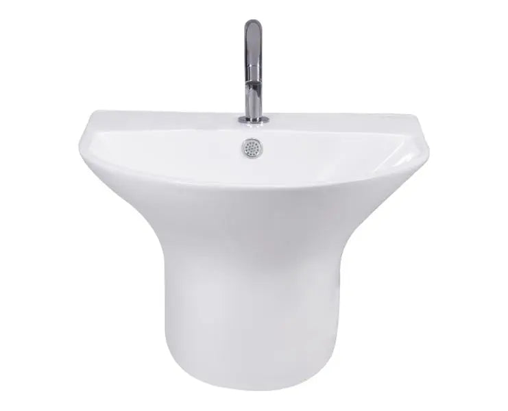 Cera S2010104 Cisco 480x425 mm One Piece Wash Basin With Integrated Pedestal White Colour