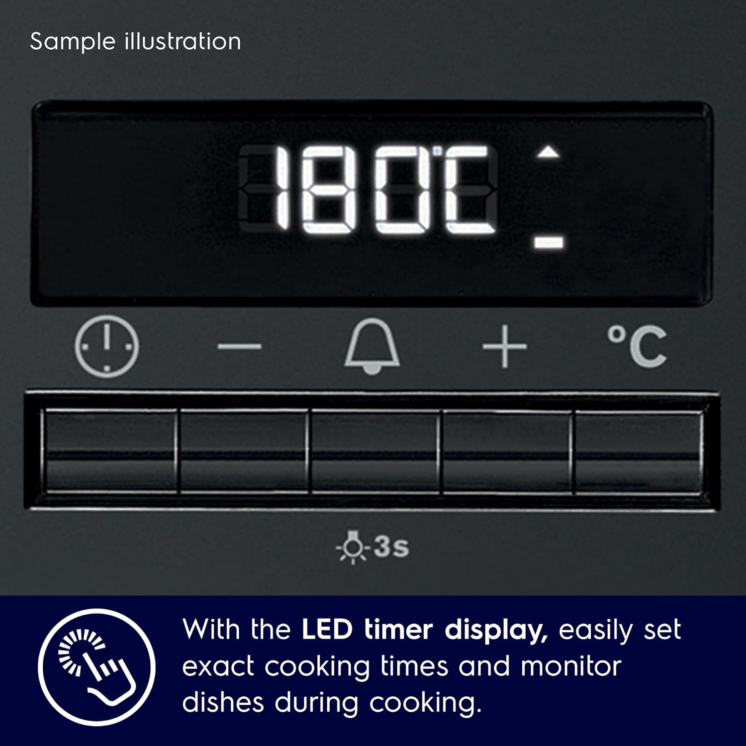 Electrolux 72L Built-In Oven Glass, Black, KOIGH00KA2 - 60cm, High Capacity, Sleek Design