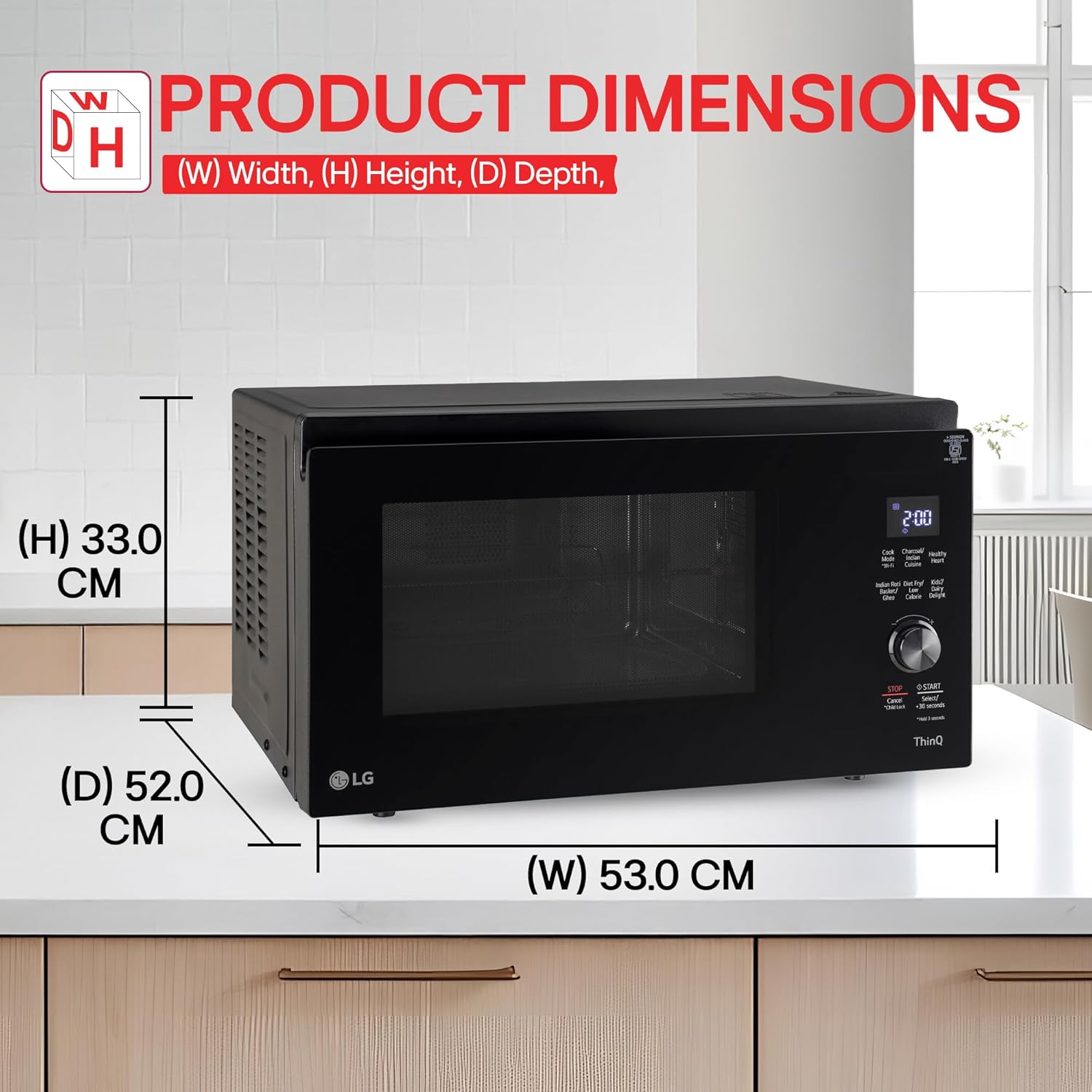 LG 32 L Scan to Cook Wi-Fi Enabled Charcoal Convection Healthy Microwave Oven MJEN326ULW