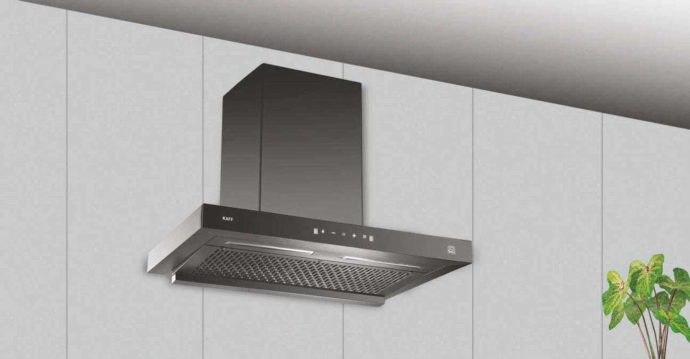 Kaff KMT 60 Auto Clean Wall Mounted Black 1100 CMH Chimney (Wall Mount, Black)
