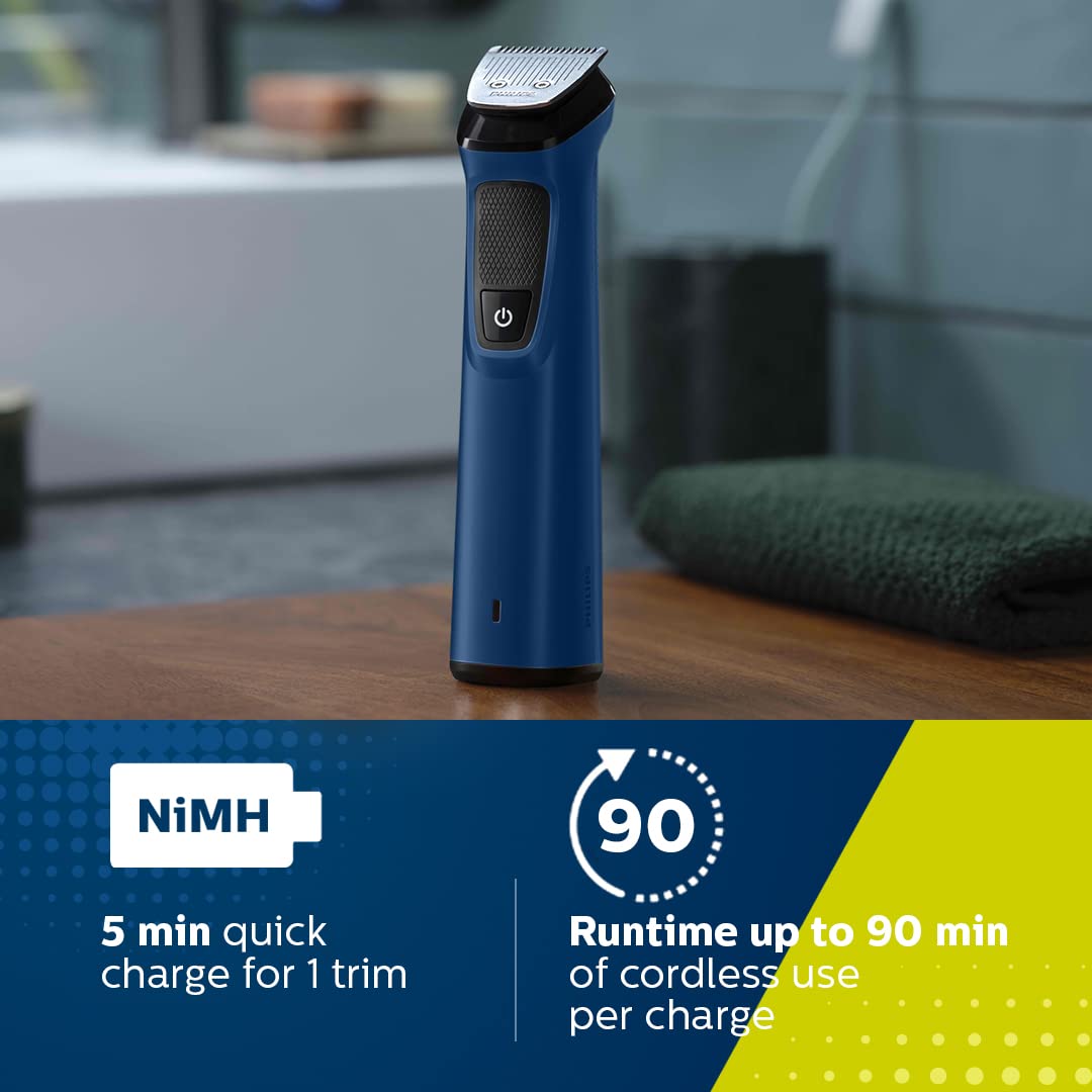 Philips Multi Grooming Kit MG7707/15, 12-in-1, Face, Head and Body - All-in-one Trimmer. Power adapt technology for precise trimming, 90 Mins Run Time with Quick Charge
