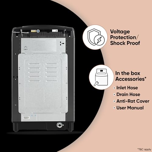 LG 9.0 Kg 5 Star AI Direct Drive Technology, Steam Wash for Allergy Removal Fully Automatic Top Loading Washing Machine (THD09SPM, Middle Black, More Fabric Care & Convenience, In-Built Heate