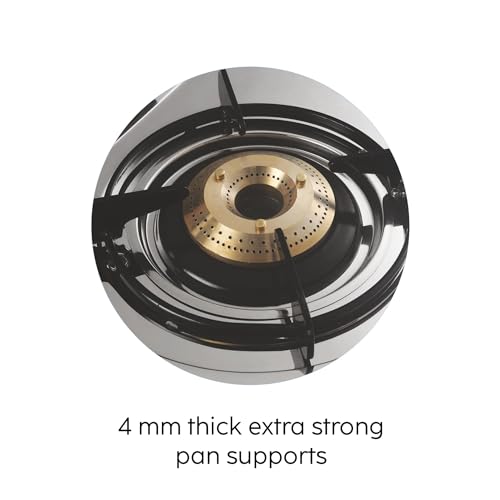 Glen 4 Burner Stainless Steel Gas Stove 1 High Flame 3 Brass Burners (1044HFBBAI