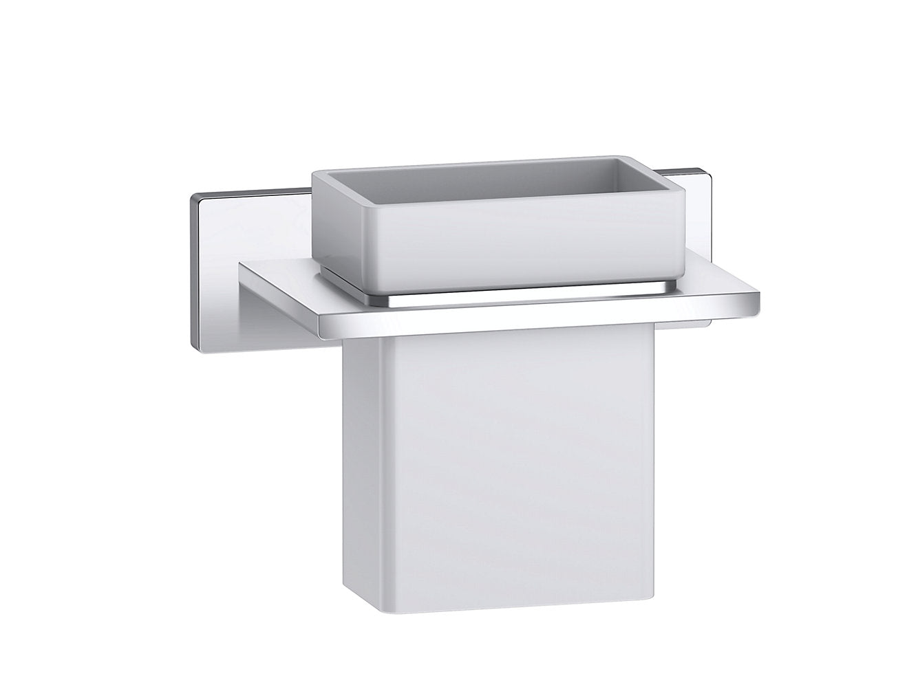 kohler K-25074IN-CP Square tumbler holder in polished chrome