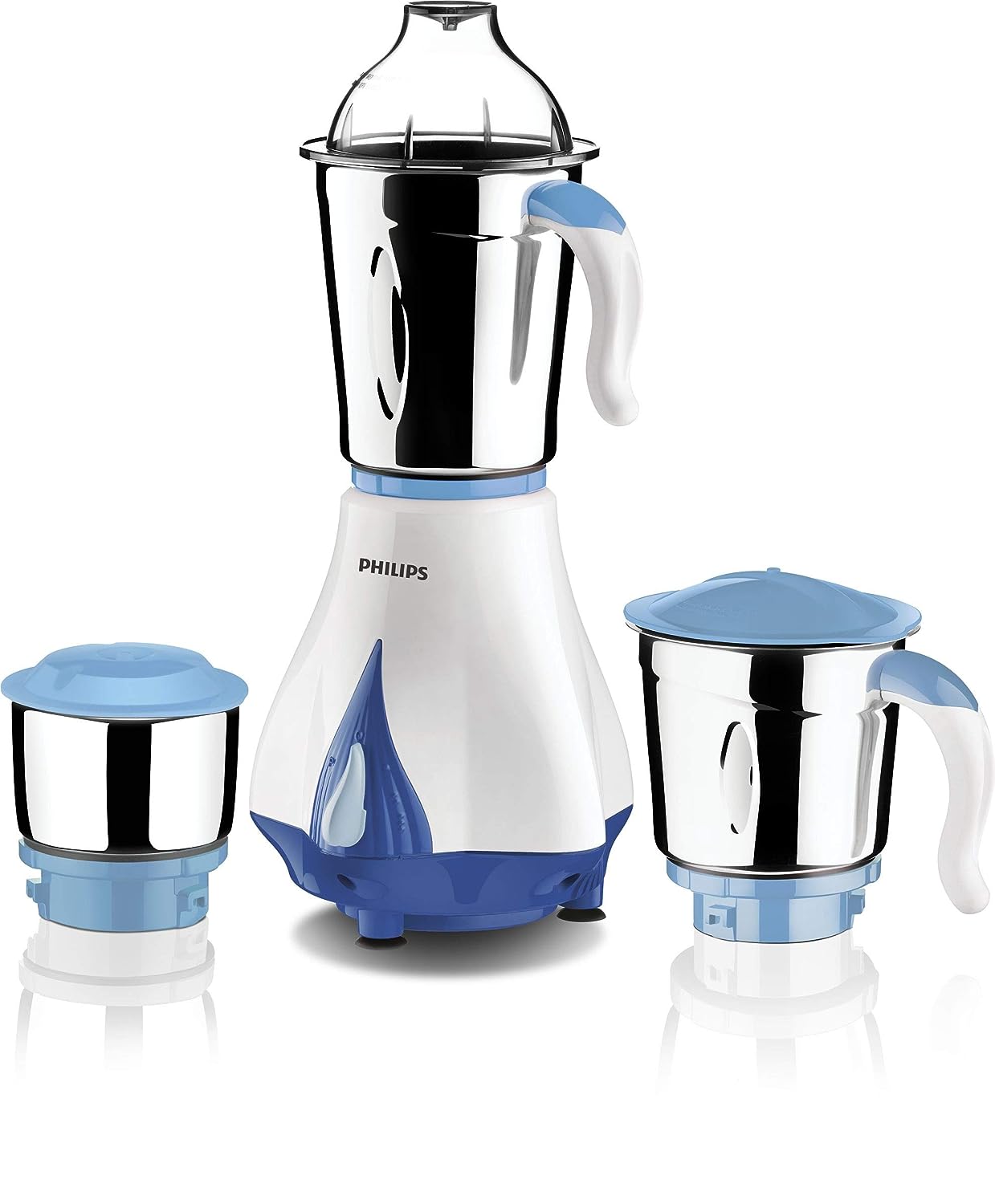 Philips HL7511 550 W Mixer Grinder (White Blue, 3 Jars)