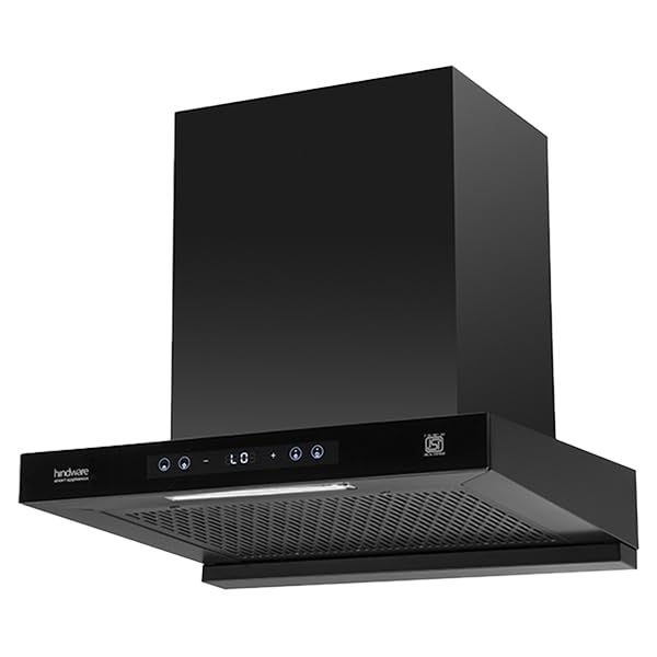 Hindware Smart Appliances DARCIA BLDC 60 | NEW LAUNCH | 1500 m³/hr | Filterless Auto-Clean Kitchen Chimney With 9- Speed Motion Sensor & Touch Control | 2025 Model 60cm (Black)