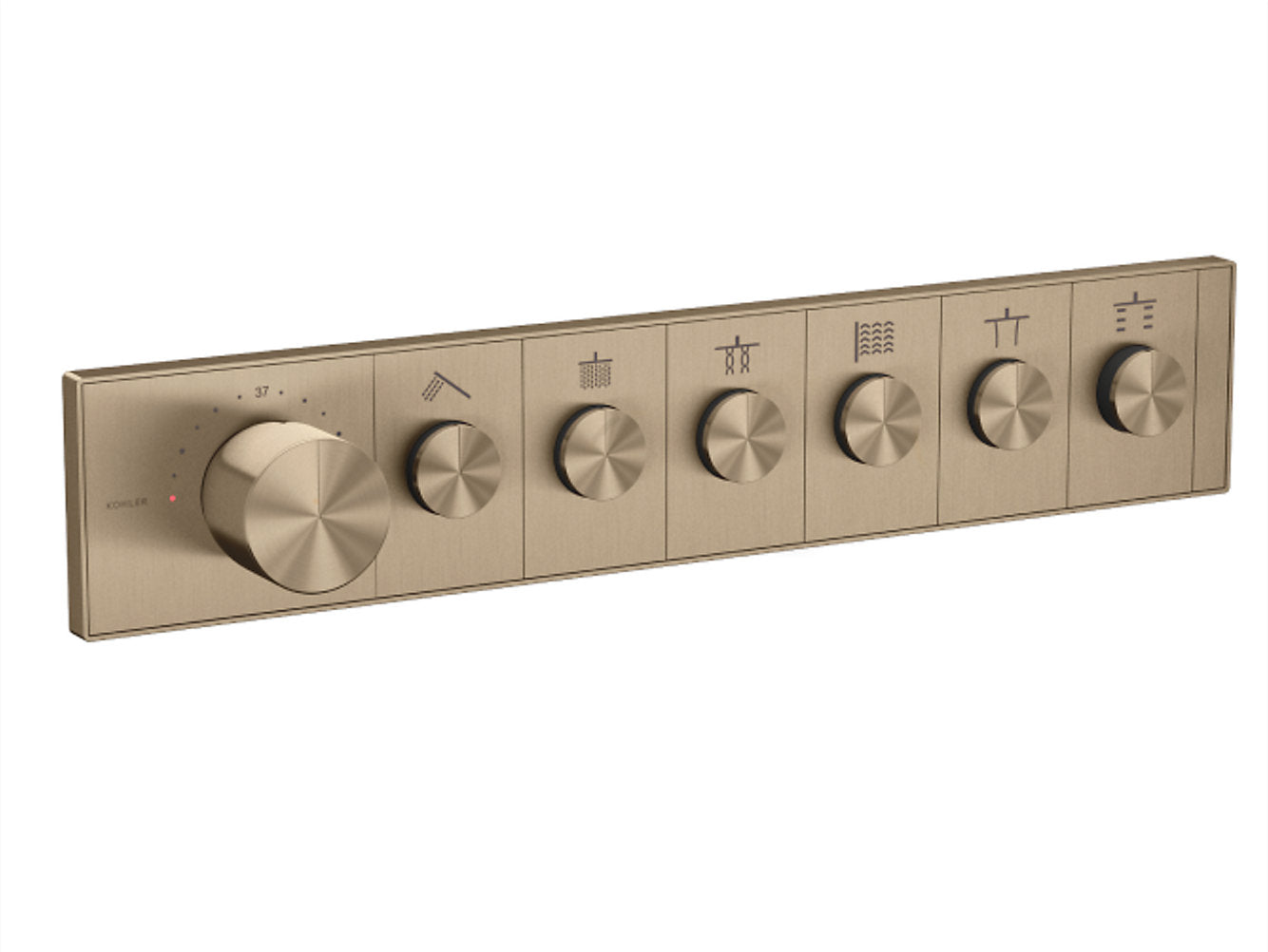 kohler K-26350IN-9-BV Recessed thermostatic mechanical 6 outlet trim in brushed bronze