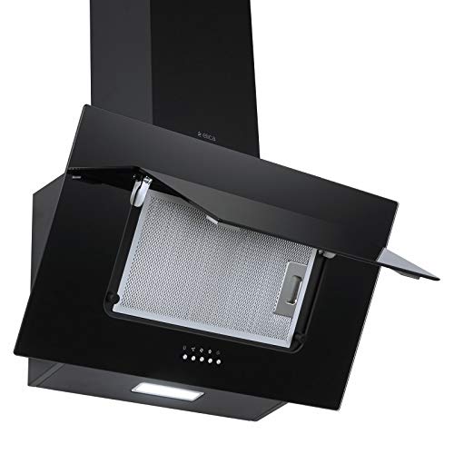 Elica 60 cm 900 m3/hr Chimney (CRYSTAL 60 PB BLACK, 2 Cassette Filters, Black)