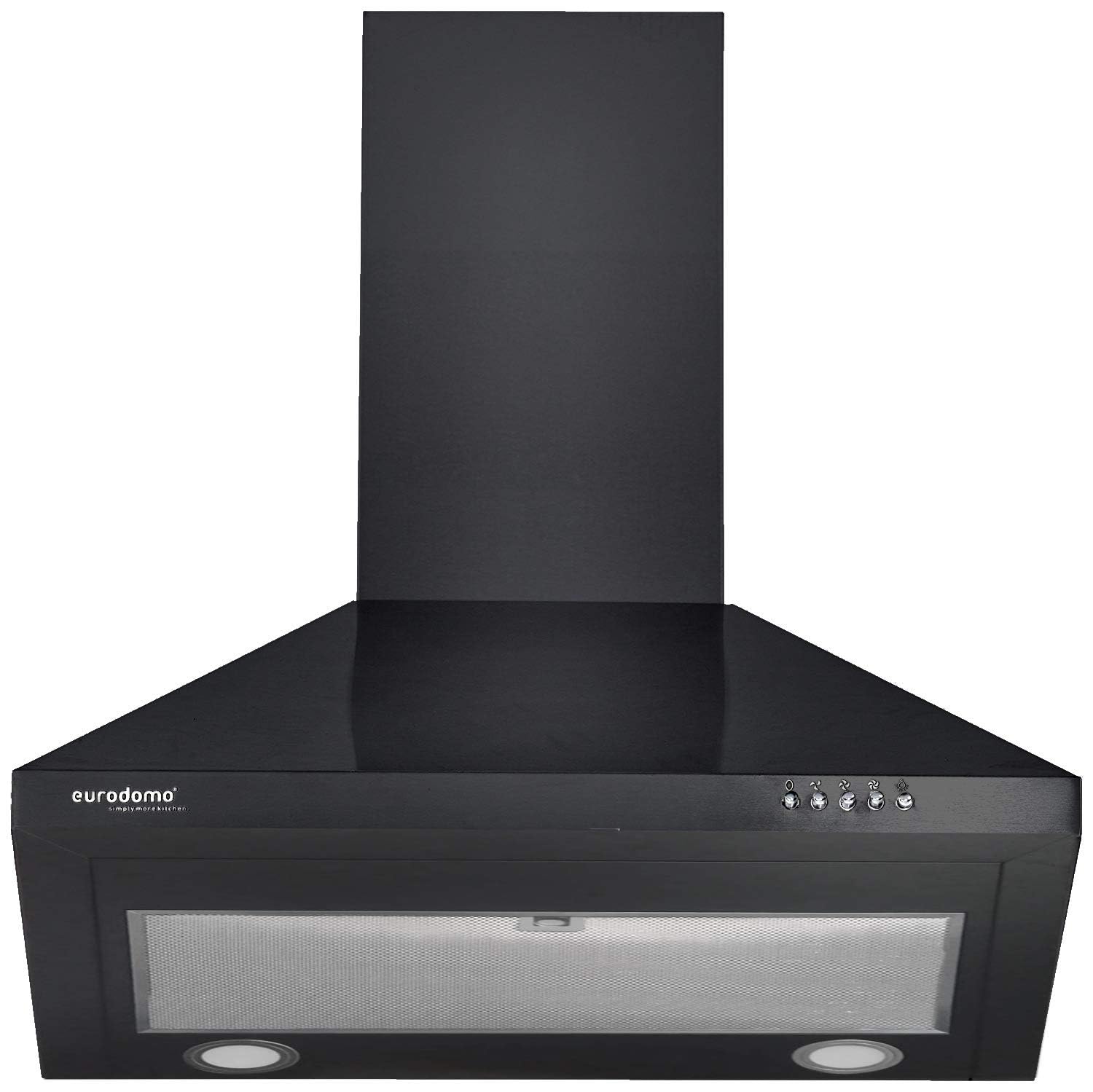 Eurodomo 60 cm 800 m??/HR Pyramid Kitchen Chimney (Hood Sapphire BK BF 60, Cassette Filter, Black)