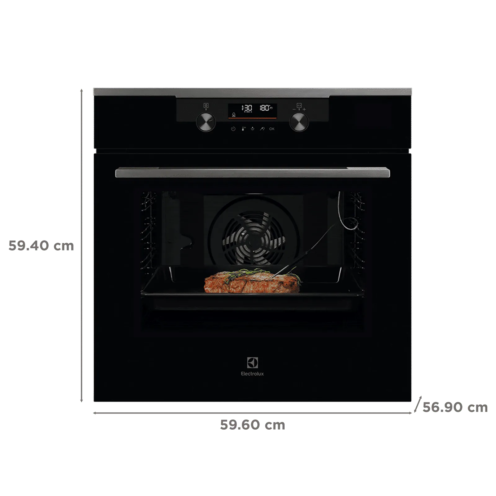 Electrolux 600 Series KODDP77H Built-in Oven: 72L, 60cm, 9 Functions, Pure Black