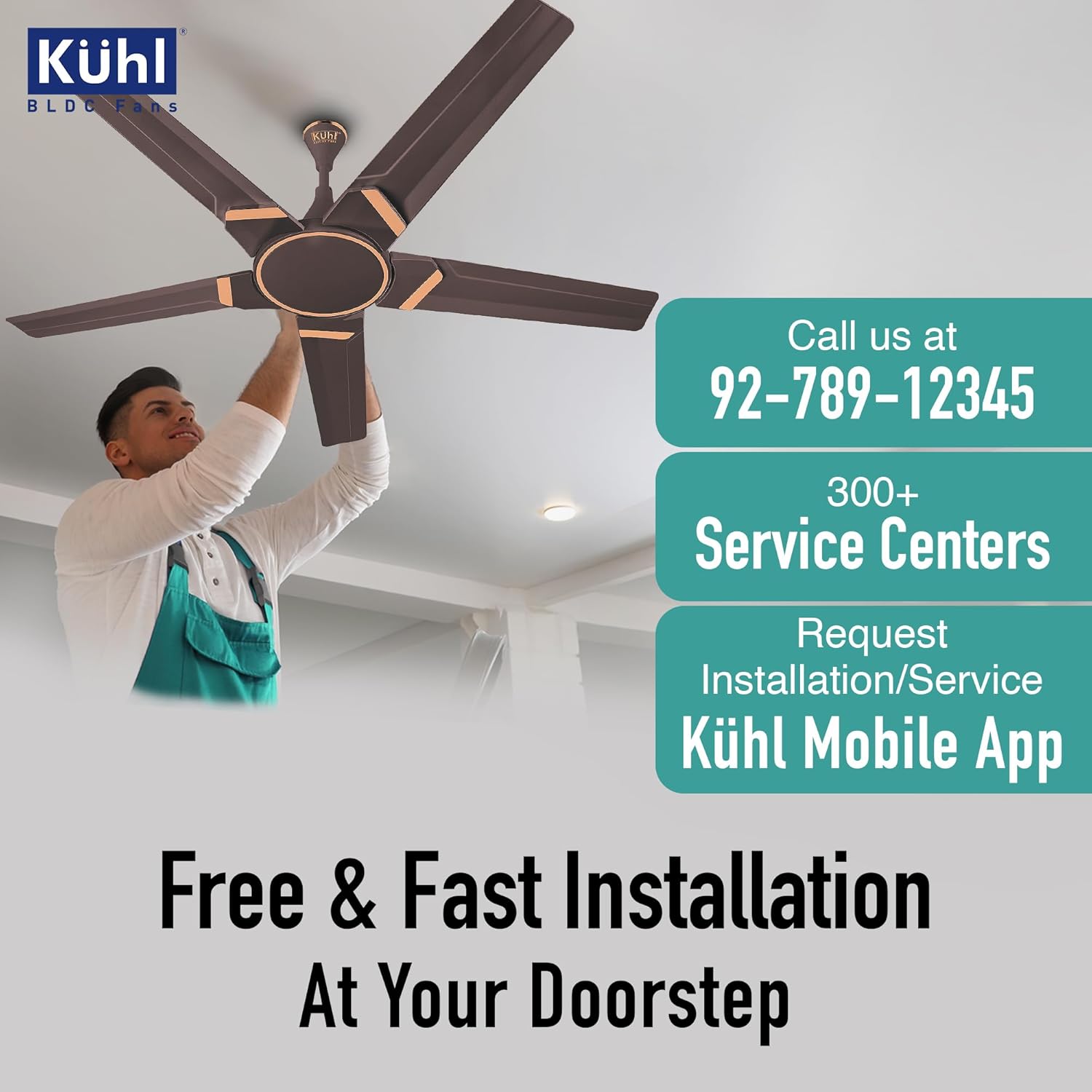 KUHL Brise Star E5 1320mm BLDC Ceiling Fan with Remote | 65% Energy Savings | BEE 5 Star & ISI Certified | High Air Flow