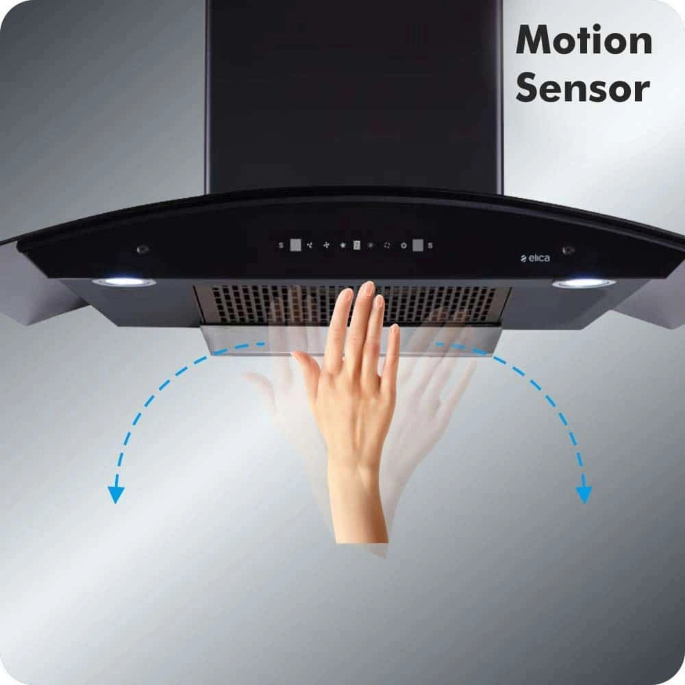 Elica 90 cm 1200 m3/hr Filterless Auto Clean Chimney (TBFL HAC TOUCH 90 MS, Black)