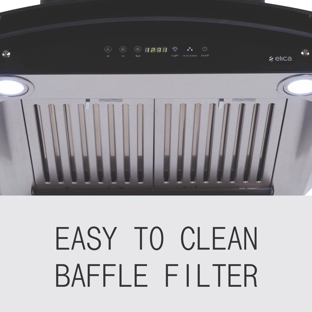 Elica 60 cm 1200 m3/hr Auto Clean Chimney (WD HAC TOUCH BF 60 MS, 2 Baffle Filters, Touch + Motion Sensor Control, Black)