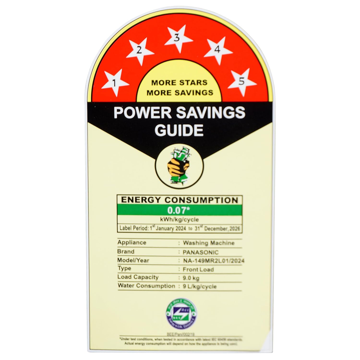 Panasonic 9kg 5-Star Inverter Fully Auto Front Load Washer with Built-In Heater & 15 Wash Programs (NA-149MR2L01, Dark Silver)