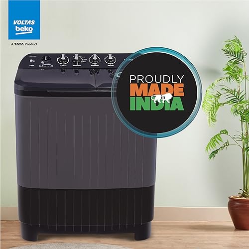 Voltas beko, A Tata Product 9 kg 5 Star Semi-Automatic Twin Tub Top Load Washing Machine, (WTT90UDX/BKGR4KPTD, Black, 2023 Model, Special Pulsator wash Method)