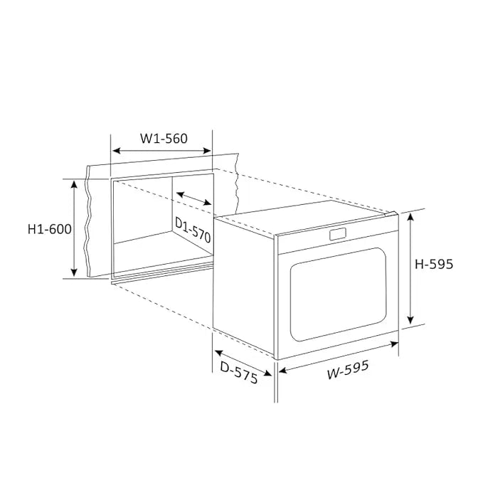 Glen MR Turbo Built in Oven 65Ltr with Multi-function - (BO-661MRT)