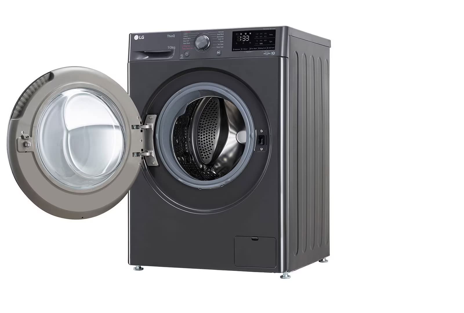 LG 10 Kg 5 Star Inverter Wi-Fi Fully-Automatic Front Loading Washing Machine with Inbuilt heater (FHP1410Z5M, Middle Black with Chrome Door, AI DD Technology & Steam)