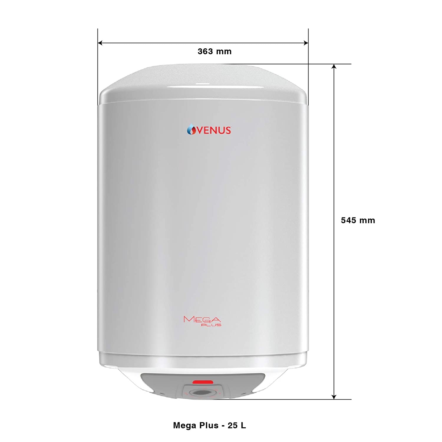 Venus MegaPlus 25EV 25-Litre Storage Water Heater (White, BEE Star Rating - 3 Stars):ISI Marked