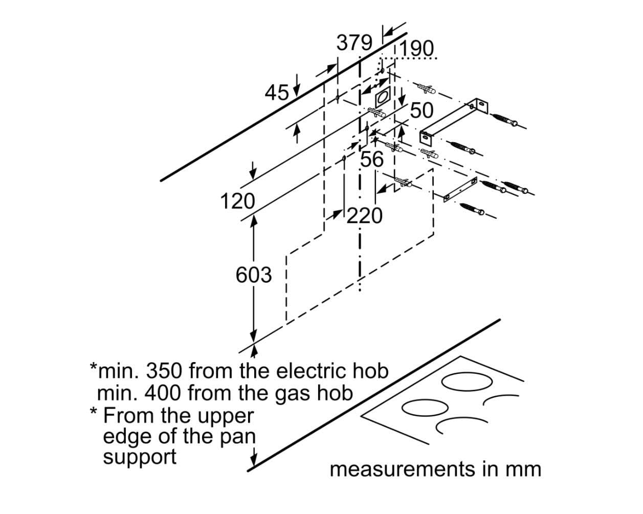 BOSCH 90cm filterless chimney with touch contrl DWS97BA62I
