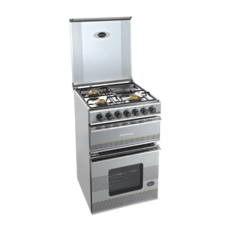 Sunflame Cooking Range Exotica GTSS (4 Brass Burners, Gas Grill, Electrical Oven)