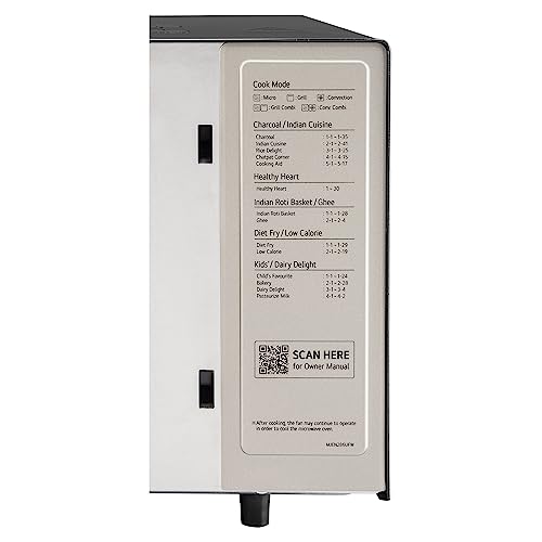 एलजी 28 एल वाई-फाई सक्षम चारकोल कन्वेक्शन हेल्दी माइक्रोवेव ओवन (MJEN286UFW, काला, डाइट फ्राई) - 2023 मॉडल