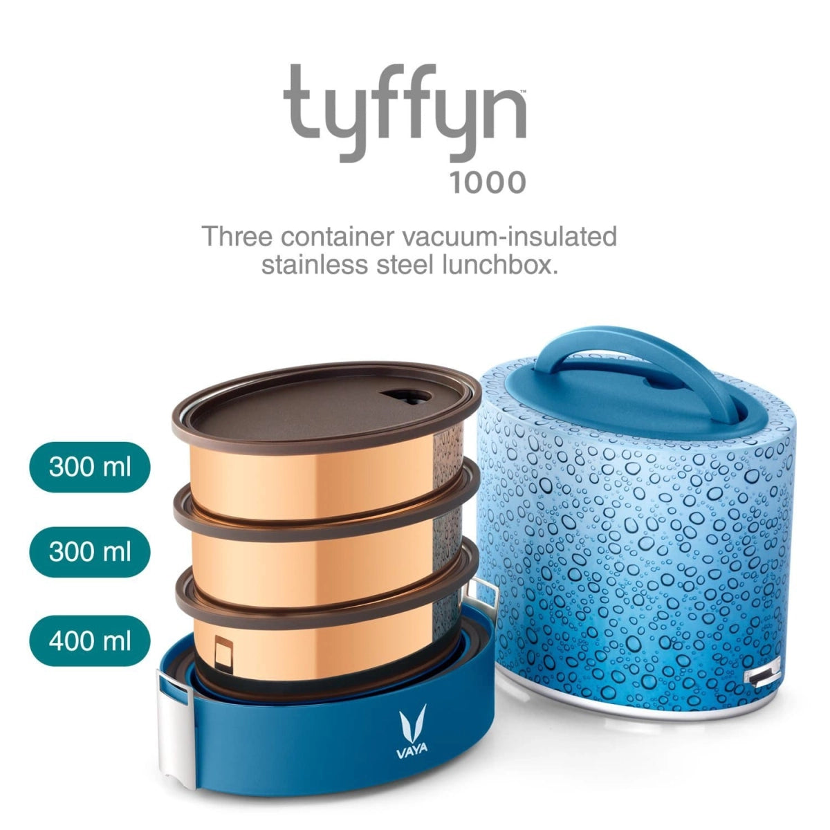 Vaya Tyffyn - 1000 ml - Dew - w/o BagMat 3 Containers Lunch Box (1000 ml)