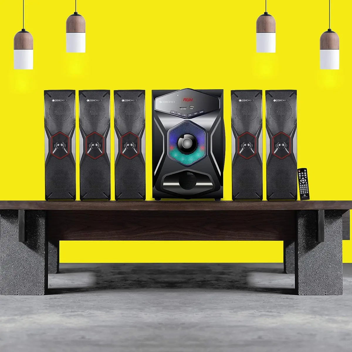 Zebronics ZEB-JOSH BTRUCFO Wireless Bluetooth Multimedia Speaker With Supporting AC3 Audio, Optical, SD Card, USB, AUX, FM & Remote Control. (90 Watt, 5.1 Channel)