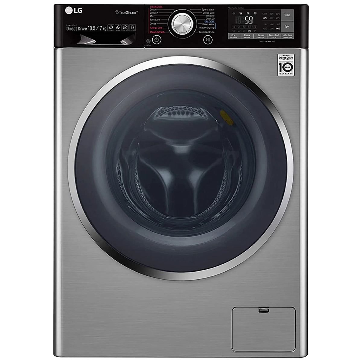 LG 10.5 kg Inverter Wi-Fi Fully-Automatic Front Loading Washer Dryer (F4J9JHP2TD, STS, Inbuilt Heater)