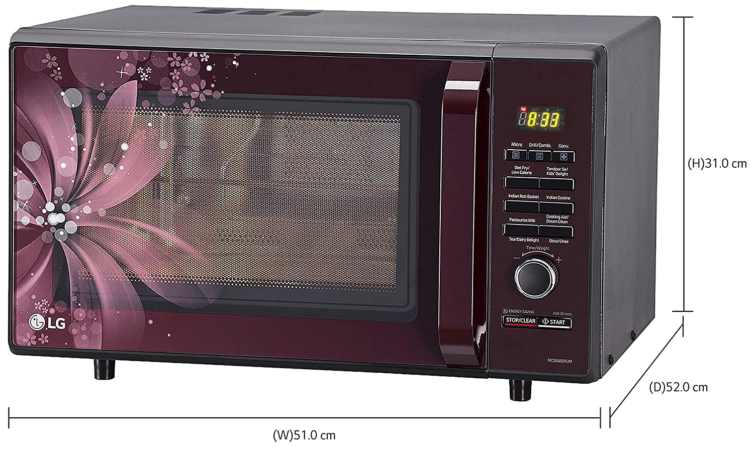 LG 28 L Convection Microwave Oven (MC2886BRUM, Black)