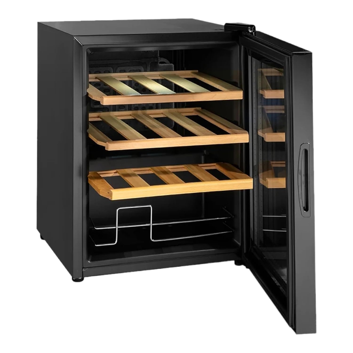 KAFF WC 48 TH BW | Capacity – 16 Bottles | Touch Control with LED Display | Auto Defrost | Memory Function | Child Lock | Black Glass Door | Wine Cooler
