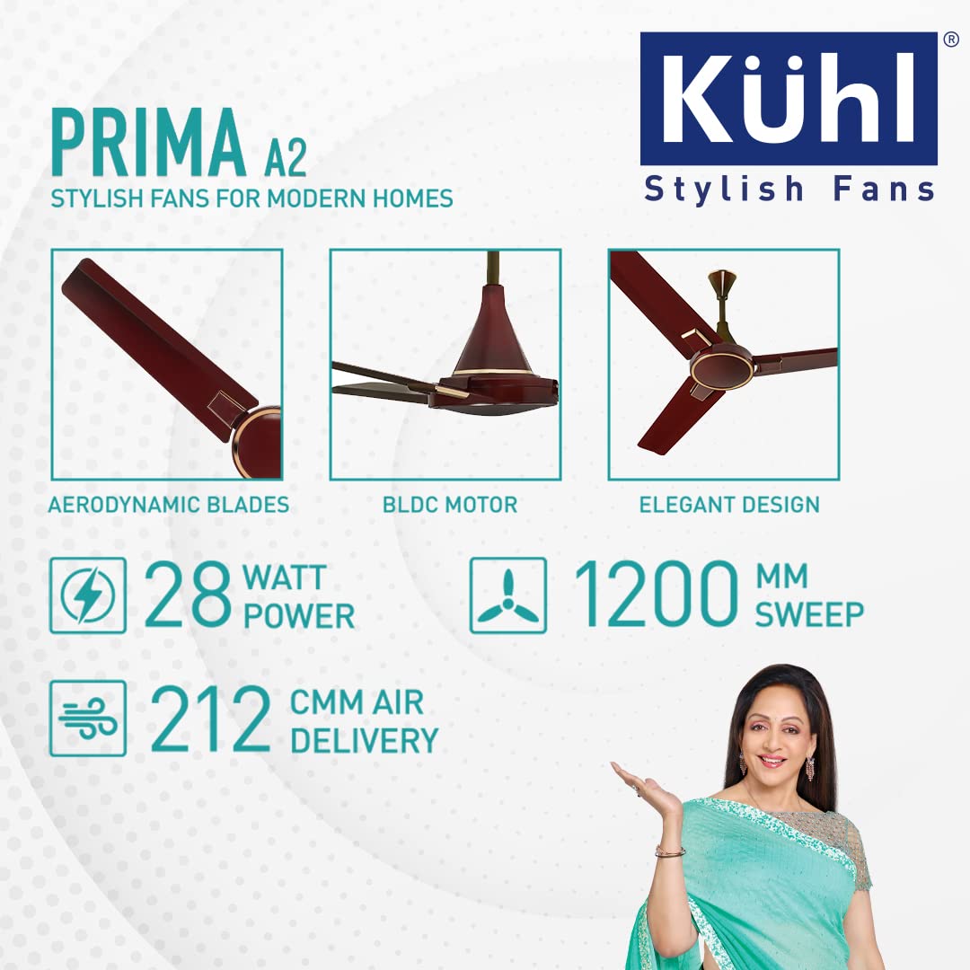 KUHL Prima A2 Stylish BLDC Fan Marked Brown