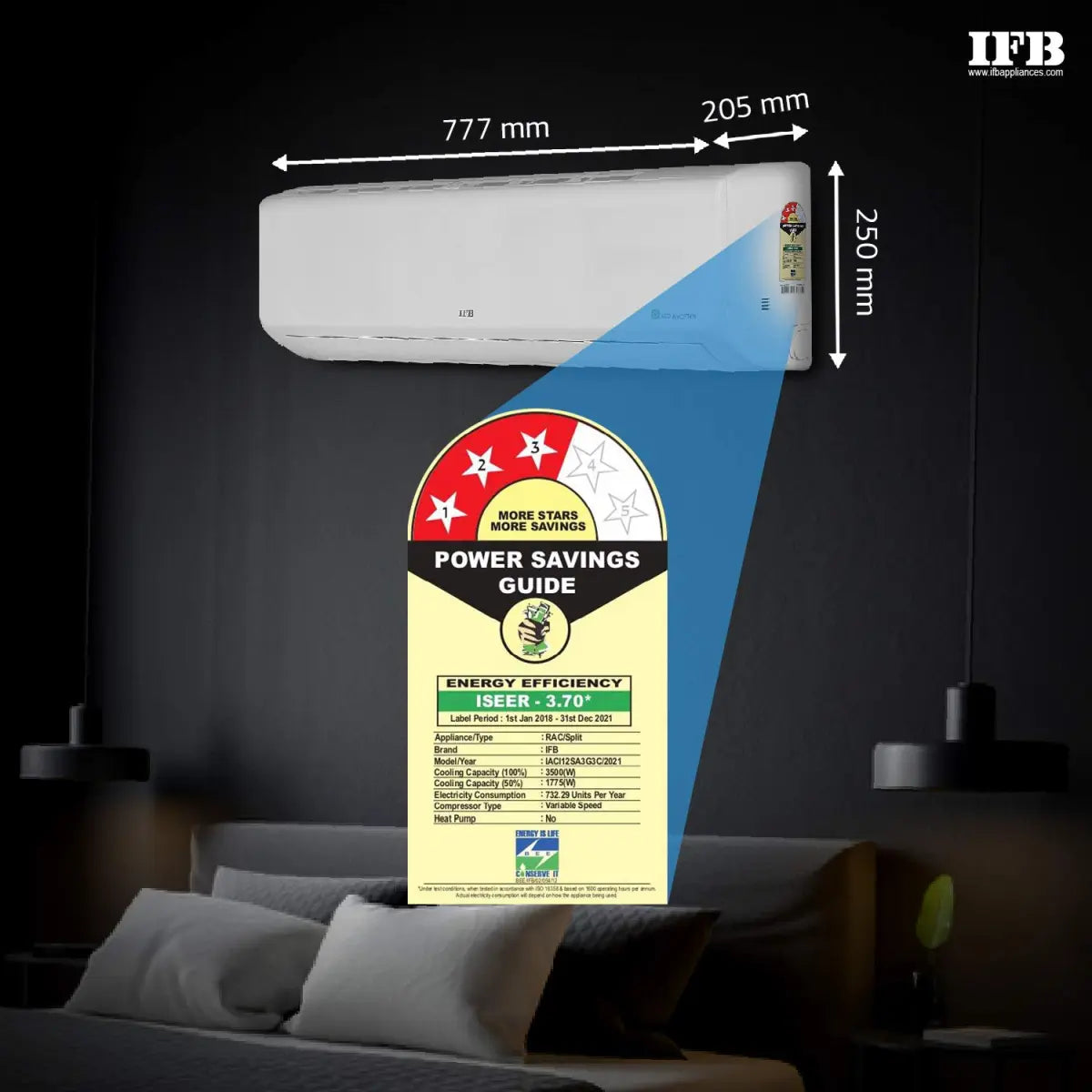 IFB 1 Ton 3 Star Twin Inverter Split Fastcool Silver Series AC (Copper, PM 0.3 Filter, IACI12SA3G3C, 2021 Model, Ivory Matte)
