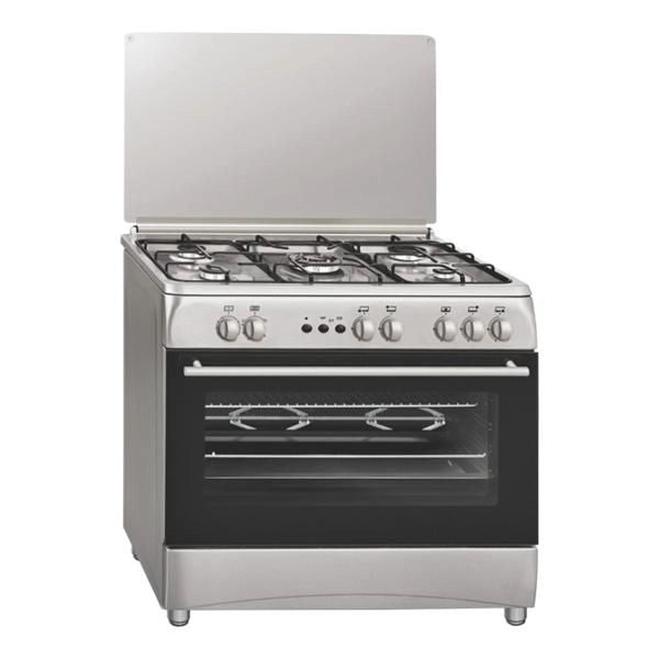 Elica 5 burner Cooking Range with electrical oven auto ignition (F9502 XGRH, Black)