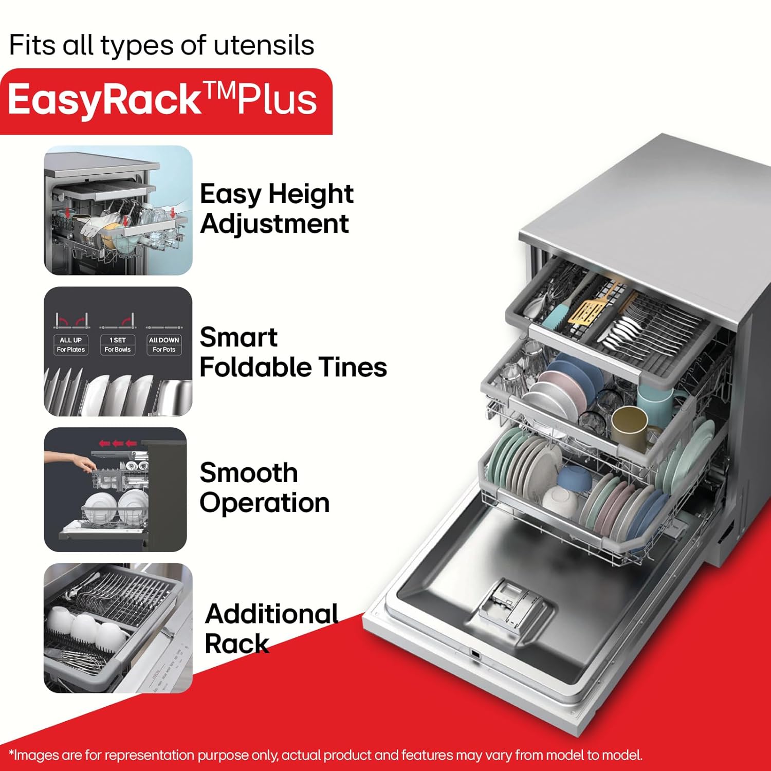 LG DFB435FV 15-Place Dishwasher: Powerful Cleaning for Big Loads