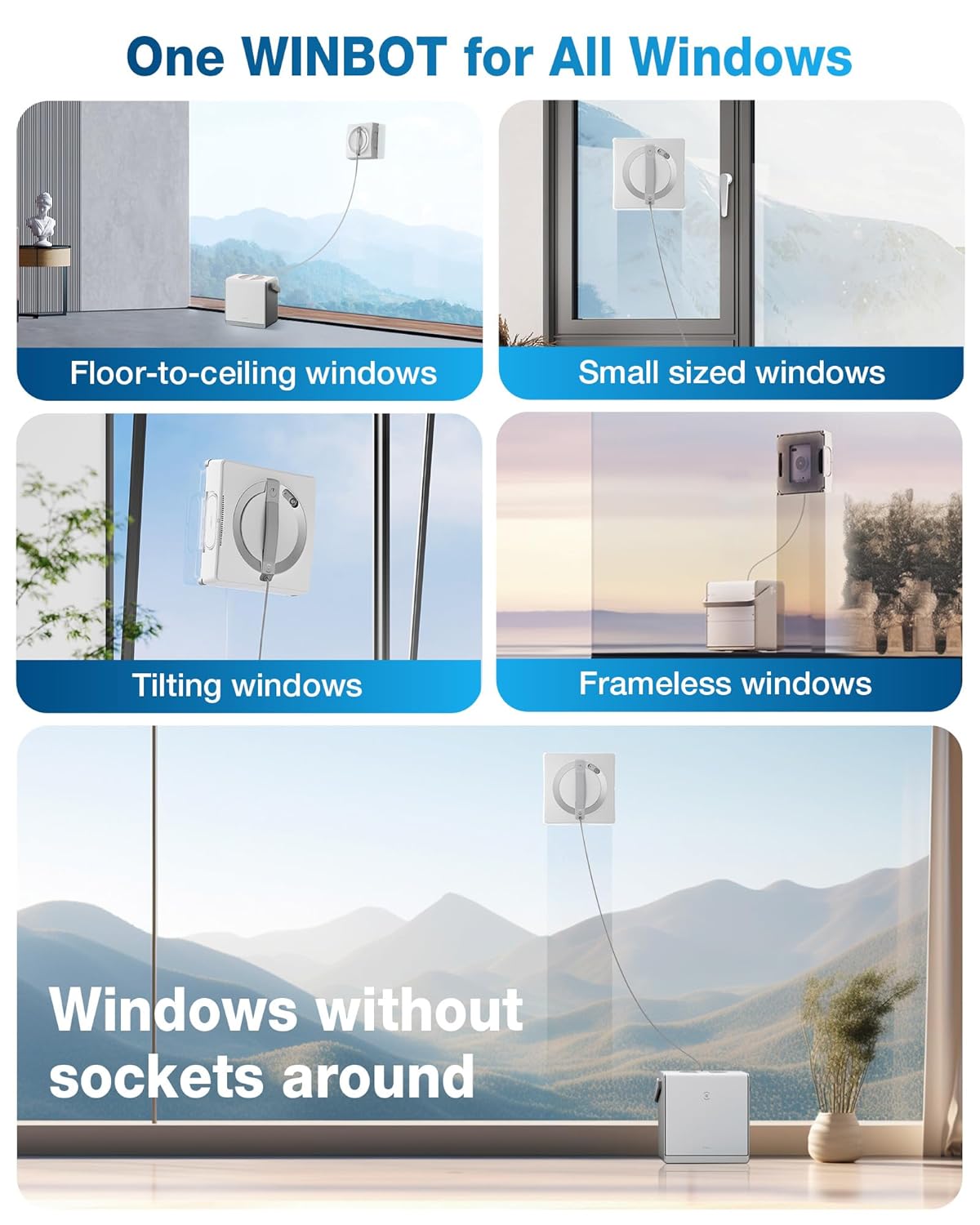 ECOVACS Winbot W2 Pro Omni Window Cleaning Robot: Intelligent Three-Nozzle Spray Technology
