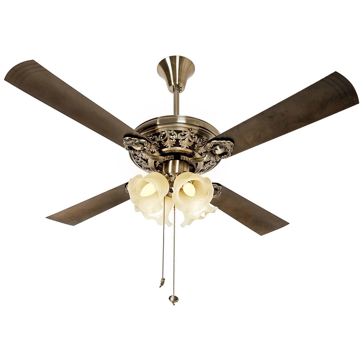 Crompton Nebula Ceiling Fan with Decorative Lights - 1200 mm (Antique Brass)
