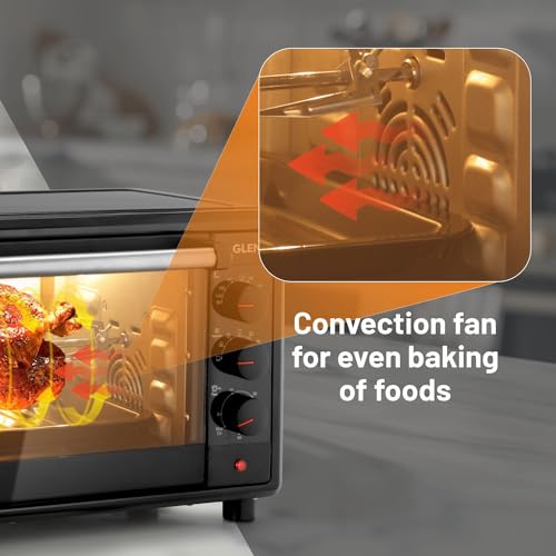 Glen Digital Oven Toaster Griller (OTG) - 25 Litres with Motorized Rotisserie 1700W - Black -SA5025R