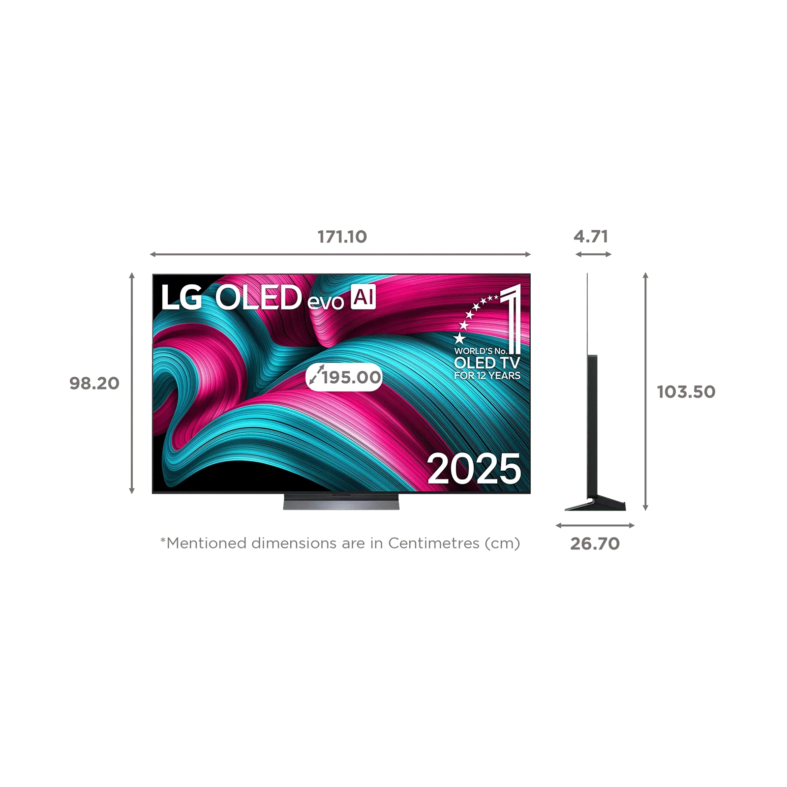 LG C5 77 OLED 4K Ultra HD Smart TV with AI, WebOS 25, and Dolby Atmos