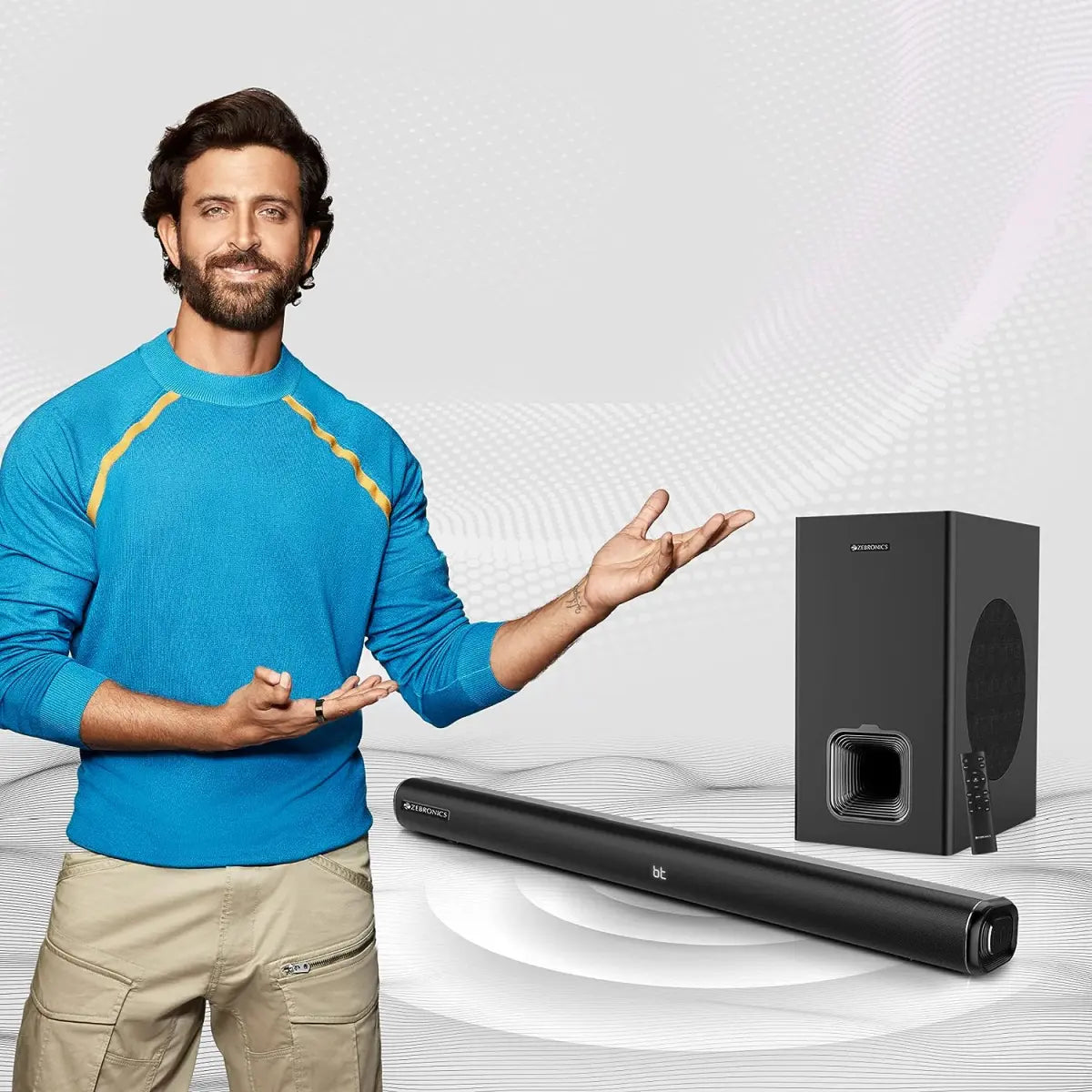 ZEBRONICS Juke Bar 6001 DWS Pro 160W 2.1 Channel Bluetooth Soundbar with Wireless Subwoofer, HDMI (ARC), Optical Input, Bluetooth/USB/AUX, Remote Control