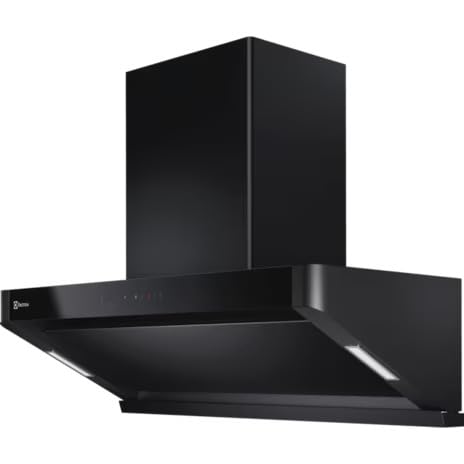 Electrolux ECS9939KB 90cm Semi Vertical Chimney - Stainless Steel/Black Metal Finish