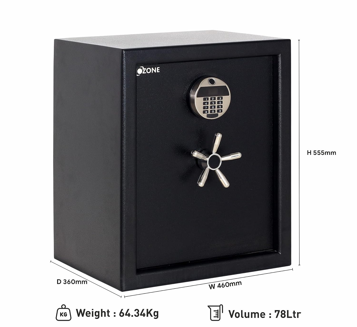 Ozone Premium Anti-Burglary Heavy Safe Locker -FORT SAFE AB DIGI-66 BLACK