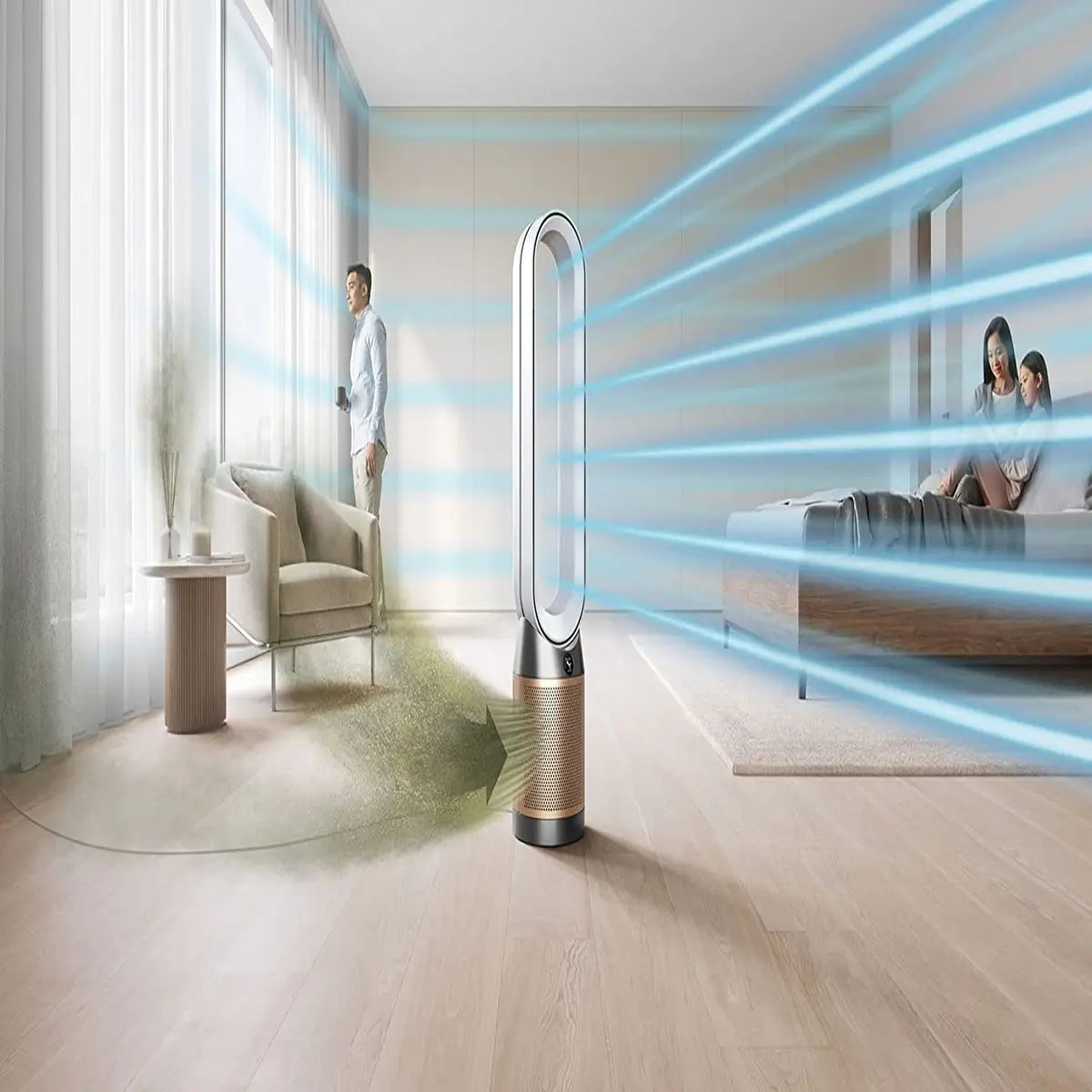 Dyson Cool Formaldehyde Air Purifier, HEPA + Catalytic Oxidation Filter, Wi-Fi Enabled, TP09 (White/Gold)