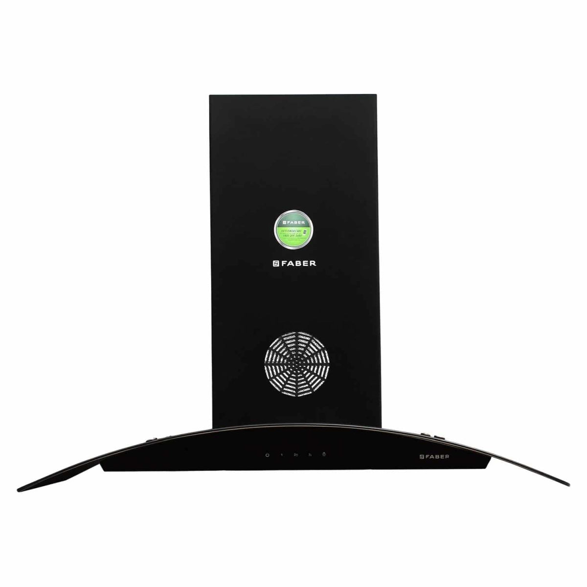 Faber 90 cm 1350 m/HR Curved Glass Kitchen Chimney (Hood FEEL 3D PLUS MAX T2S2 BK TC 90 Black)