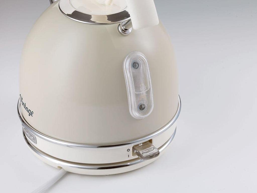 Ariete 2877 - Design Electric Kettle, 2000W, 1,7 L, Stainless Steel, Visible Water Level, Pastel Beige