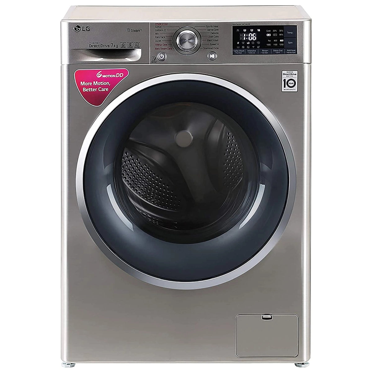 LG 7 kg Inverter Wi-Fi Fully-Automatic Front Loading Washing Machine (FHT1207SWS, STS-VCM, Inbuilt Heater)