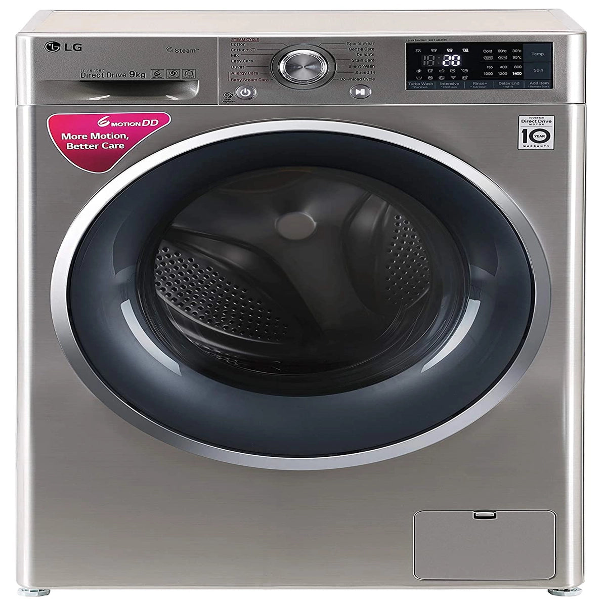 LG 9 kg Inverter Wi-Fi Fully-Automatic Front Loading Washing Machine (FHT1409SWS, STS-VCM, Inbuilt Heater)