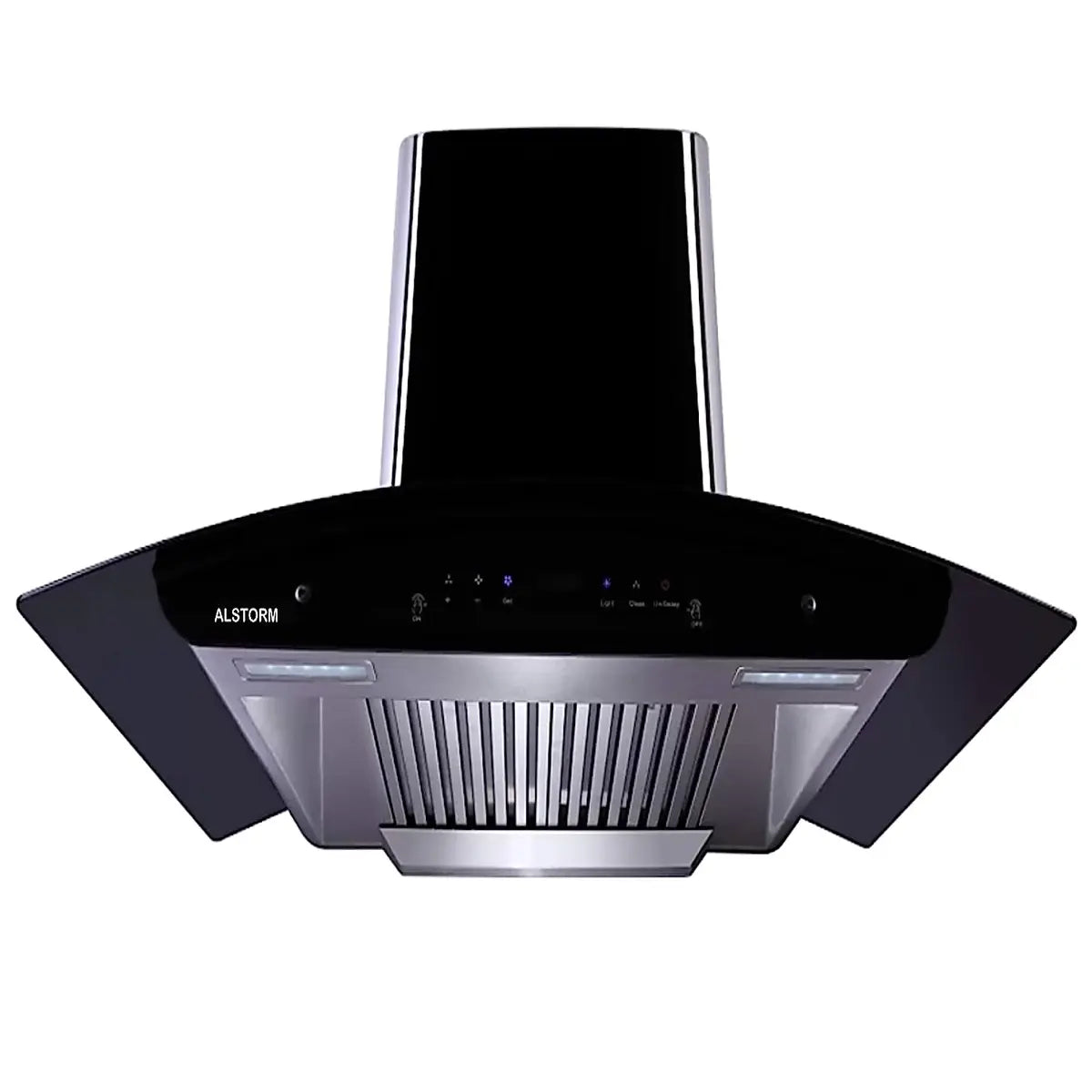 Alstorm Desire 90 cm 1300 m3/hr Auto Clean Chimney (Baffle Filters MS, Motion Sensor Control, Titanium Glossy Black)