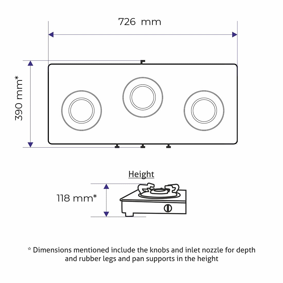 Glen 3 Burner Gas Stove Auto Ignition with SS Drip Tray (CT3B73BLBBAI Cooktop, Black)