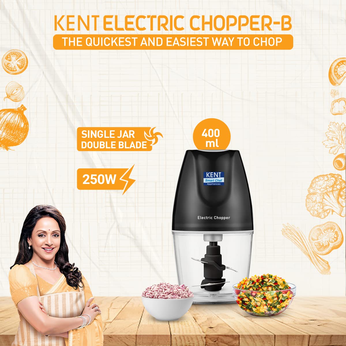 KENT Electric Chopper-B for Kitchen 250 Watt